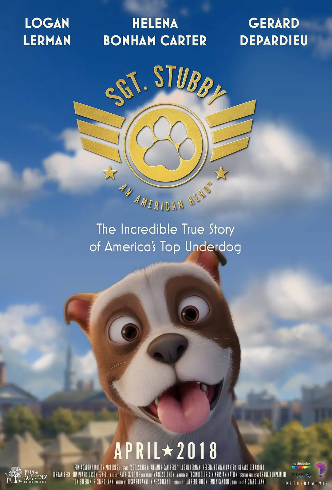 Featured image of post 《斯塔比中士：一个美国英雄》(Sgt. Stubby: An American Hero)：战火深处的微小生命，与无人能够替代的忠诚